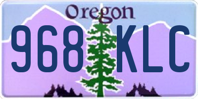 OR license plate 968KLC