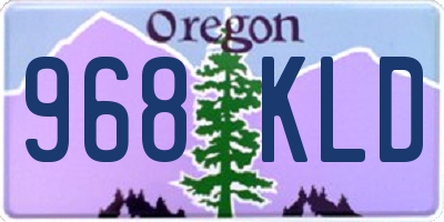 OR license plate 968KLD