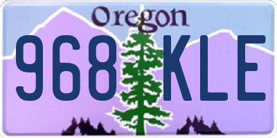 OR license plate 968KLE