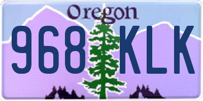 OR license plate 968KLK