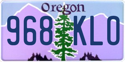 OR license plate 968KLO