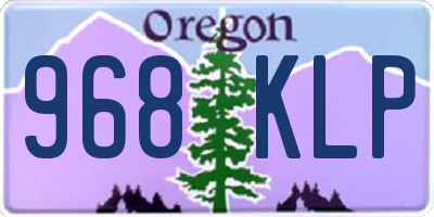 OR license plate 968KLP
