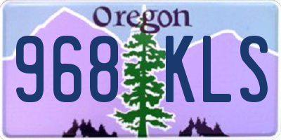 OR license plate 968KLS