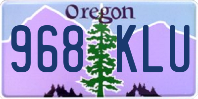 OR license plate 968KLU