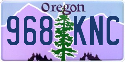 OR license plate 968KNC