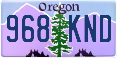 OR license plate 968KND