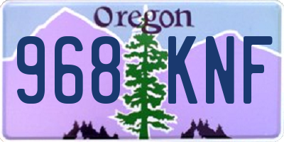 OR license plate 968KNF