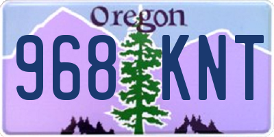 OR license plate 968KNT