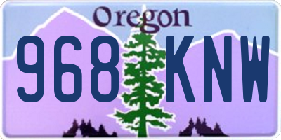 OR license plate 968KNW