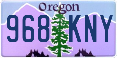 OR license plate 968KNY