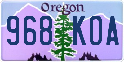 OR license plate 968KOA