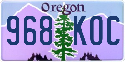 OR license plate 968KOC