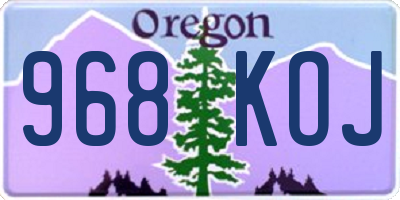 OR license plate 968KOJ