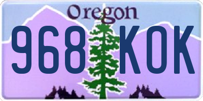 OR license plate 968KOK