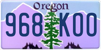 OR license plate 968KOO