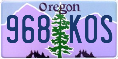 OR license plate 968KOS