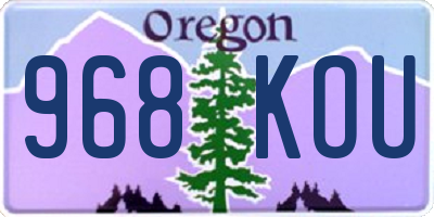 OR license plate 968KOU