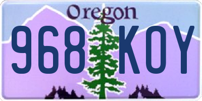 OR license plate 968KOY