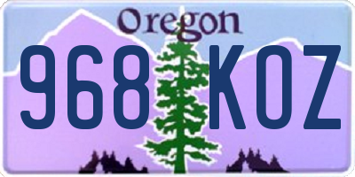 OR license plate 968KOZ