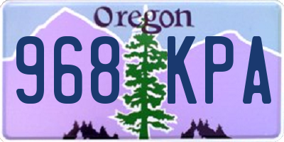 OR license plate 968KPA