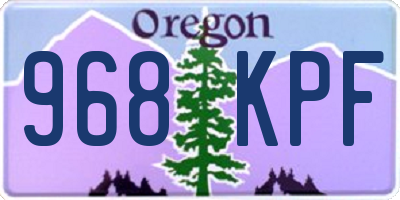 OR license plate 968KPF