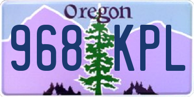 OR license plate 968KPL