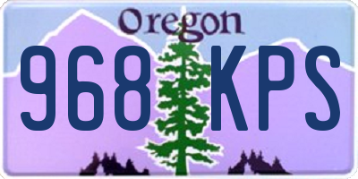 OR license plate 968KPS