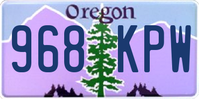 OR license plate 968KPW
