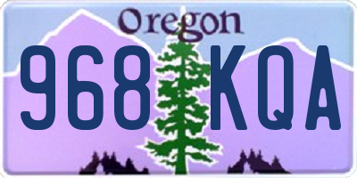 OR license plate 968KQA