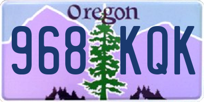 OR license plate 968KQK
