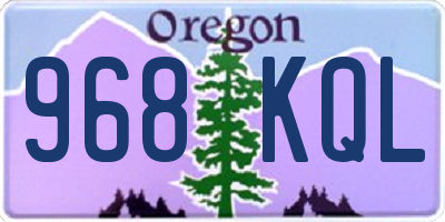 OR license plate 968KQL