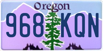 OR license plate 968KQN