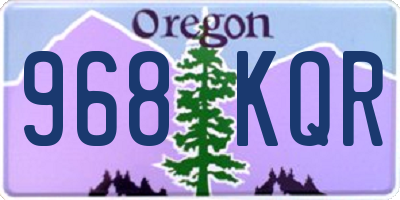 OR license plate 968KQR