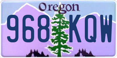 OR license plate 968KQW