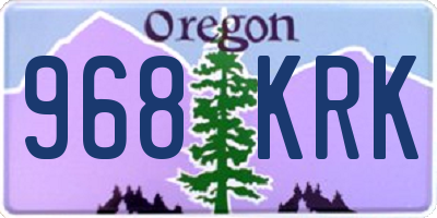 OR license plate 968KRK