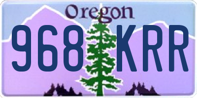 OR license plate 968KRR