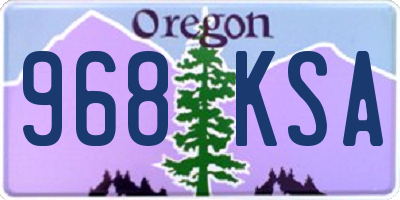 OR license plate 968KSA