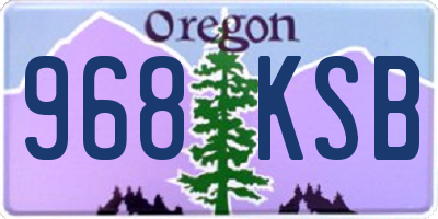 OR license plate 968KSB