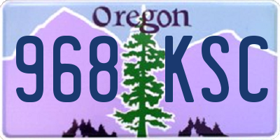 OR license plate 968KSC