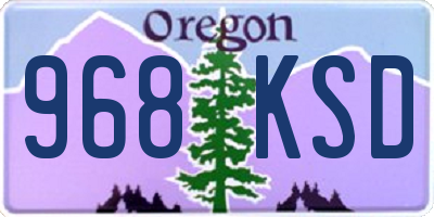 OR license plate 968KSD