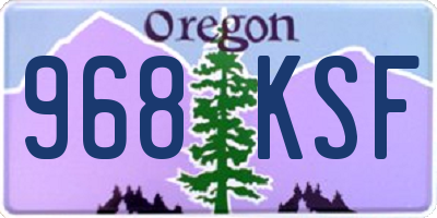 OR license plate 968KSF