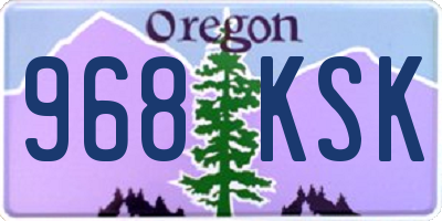 OR license plate 968KSK