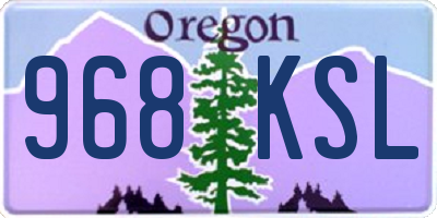 OR license plate 968KSL