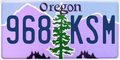 OR license plate 968KSM