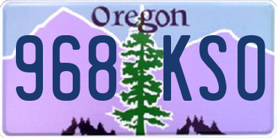 OR license plate 968KSO