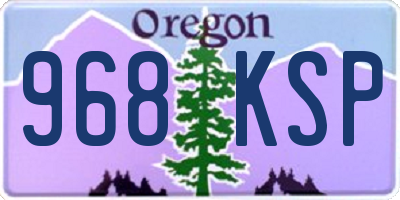 OR license plate 968KSP