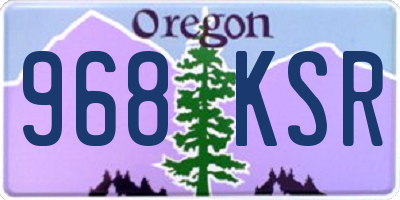 OR license plate 968KSR