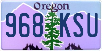 OR license plate 968KSU