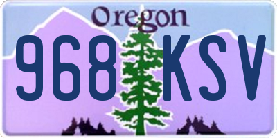 OR license plate 968KSV