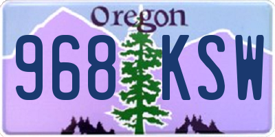 OR license plate 968KSW